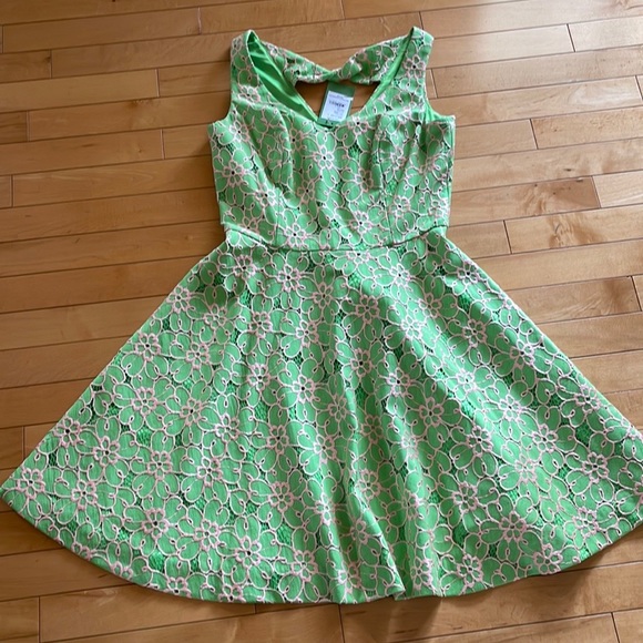 BNWT Lilly Pulitzer Freja dress size 4 green pink a-line skater - Picture 1 of 6